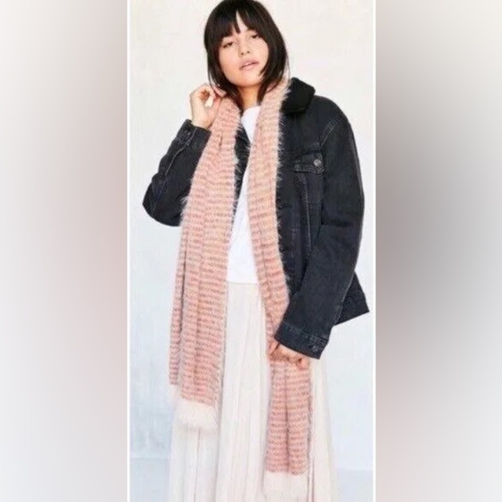 NEW Urban Outfitters Multicolored Large Fuzzy Ultra Soft Knit Scarf Shawl NWT